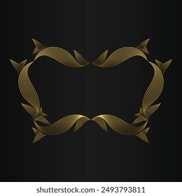 beautiful golden flower petal on black background design