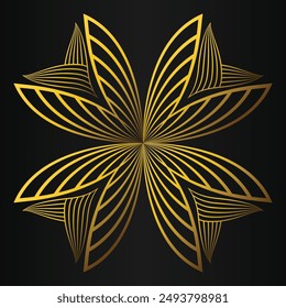beautiful golden flower petal on black background design