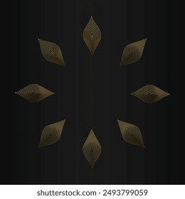 beautiful golden flower petal on black background design