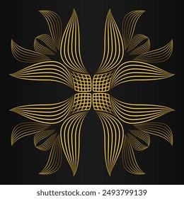 beautiful golden flower petal on black background design