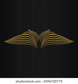 beautiful golden flower petal on black background design