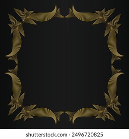 beautiful golden flower petal on black background design