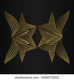 beautiful golden flower petal on black background design