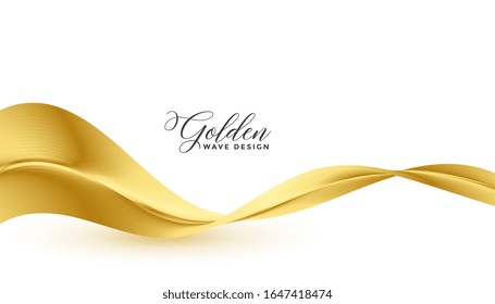 beautiful golden flowing wave luxury background design