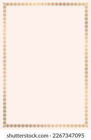 Schöner goldener Rahmen. Goldener Vektorrahmen für Hochzeitseinladung.