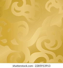 Beautiful golden gradient background with ornament swirls pattern. Vector