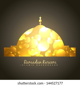 beautiful golden islamic mosque vector background