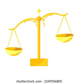 beautiful golden libra scales vector illustration