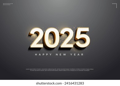 beautiful golden light effect background for 2025 new year celebration.