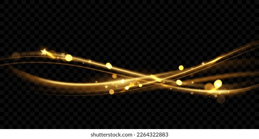 beautiful golden light line effect design vector image on black background vector illustration
