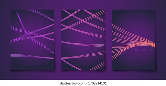 Hermosas líneas doradas de fondo suave, gran diseño para cualquier propósito. lujoso fondo violeta oscuro con líneas geométricas abstractas amarillas. diseño vectorial de folleto.