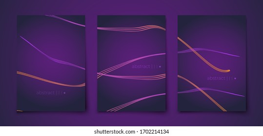 Beautiful golden lines soft background, great design for any purposes .luxury soft dark violet background with yellow abstract geometric lines. brochure vector design.