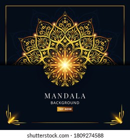 hermoso diseño de fondo vectorial mandala dorada