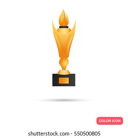 Beautiful golden trophy cup icon