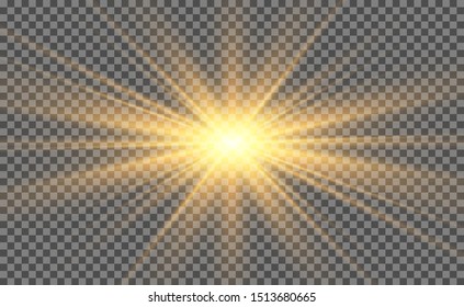 
Beautiful golden vector illustration of a star on a translucent background with gold dust and glitters. A magnificent light base for your design.