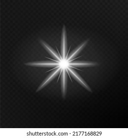Beautiful golden vector illustration of a star on a translucent background with gold dust and glitters. A magnificent light base for your design.