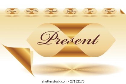 Beautiful golden vector web template