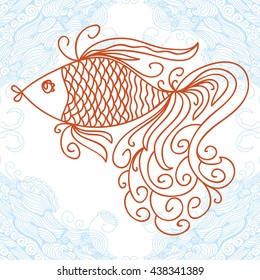 Beautiful goldfish. Vector illustration.