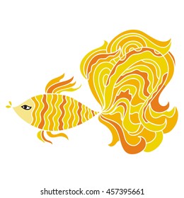 Beautiful goldfish. Vector illustration. 