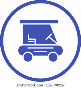 Beautiful Golf buggy Vector Glyph Icon