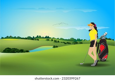 Schöne Sicht auf den Golfplatz als Hintergrundbilder.