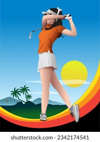 Schöne Sicht auf den Golfplatz als Hintergrundbilder.
