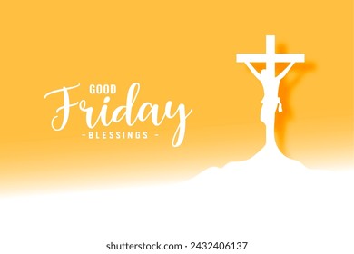 beautiful good friday blessing background for spiritual faith vector