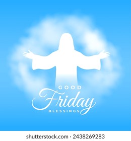 beautiful good friday cultural background with cloud ring vector