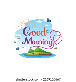 Beautiful Good Morning Greetings Logo Lover Stock Vector (Royalty Free ...