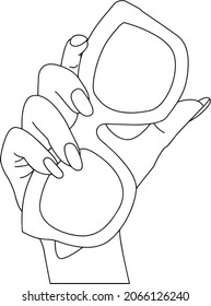 Beautiful googls hanging in the lady hand. coloring book for adults vector illustration. Anti-stress coloring for adult. Black and white lines. Vector.