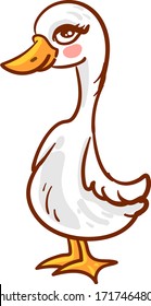 Beautiful goose, illustration, vector on white background