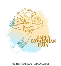 beautiful govardhan puja spiritual background for from lord krishna blessing vector