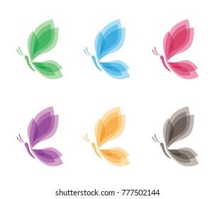 beautiful graceful butterfly vector logo design