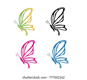 beautiful graceful butterfly vector logo design