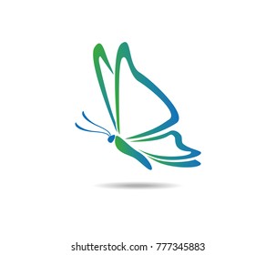 beautiful graceful feminine colorful butterfly vector logo design