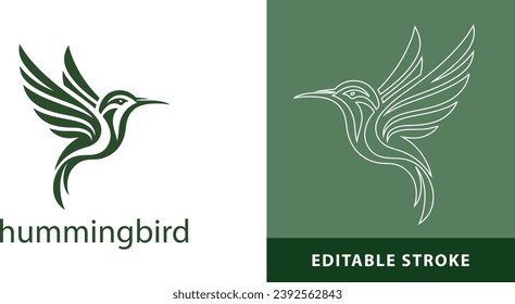 
Beautiful and graceful hummingbird logo