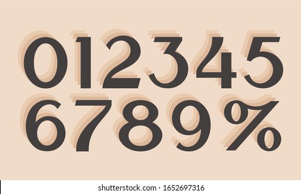 beautiful and graceful number set vector   svg