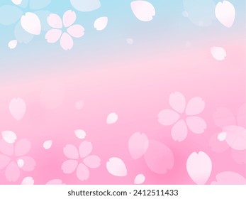 Beautiful gradation cherry blossom Japanese style background