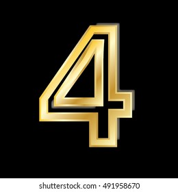 Beautiful gradient 3d number 4