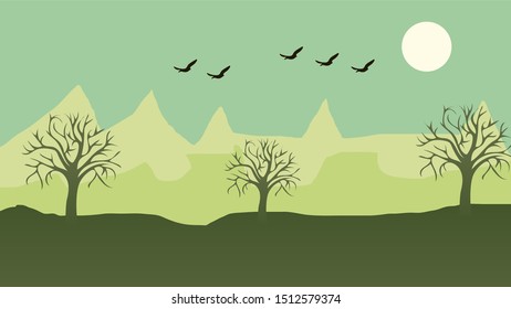 beautiful gradient background With mountain chain landscape