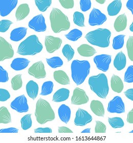 Beautiful Gradient Blue Flower Petals Vector Background Seamless Pattern