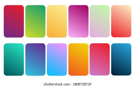 Beautiful gradient collection  multicolor green purple yellow orange pink cyan circle gradients