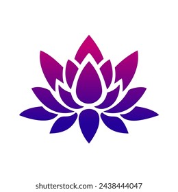 Beautiful Gradient Colorful Lotus vector illustration art design clip art. Isolated with white background. Fully Editable.