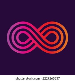 Hermoso diseño de logotipo infinito de colores gradientes