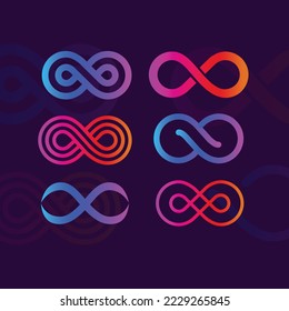 Hermoso diseño de logotipo infinito de colores gradientes