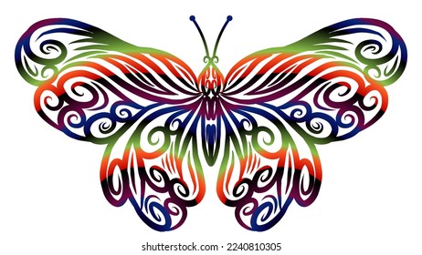 Beautiful gradient colour butterfly design  illustration for wallpaper background ads clothing or logo