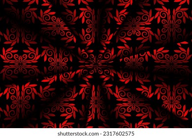 Hermoso diseño de color gradiente flores rojas batik étnico adorno de días para los anuncios de papel pintado fondo 