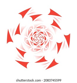 Beautiful gradient colour hexagonal  design  OF batik ethnic traditional flower floral 