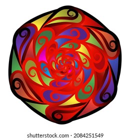 Beautiful gradient colour hexagonal  design  OF classic and traditional batik ethnic flower floral 