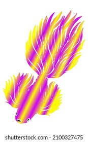 Hermosa gradiente colorido betta ilustración de diseño de peces para fondo de papel tapiz anuncios logo de ropa o plantilla de presentación